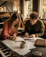 Auteur · rice travaillant sur une chanson personnalisée Anthem